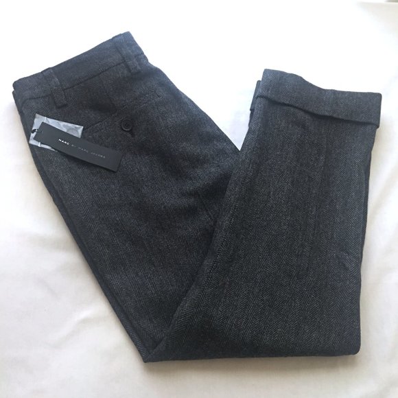 Beautiful NWT Wool Blend Trousers Flat Front Great Details CHARCOAL GRAY SZ 8 - Picture 2 of 13
